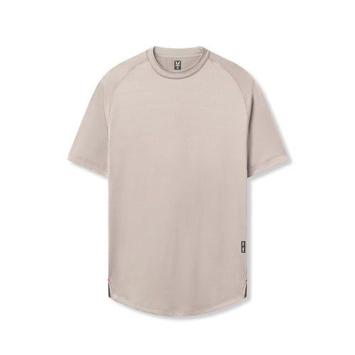 flatlay AeroSilver Established Tee in chai, front view