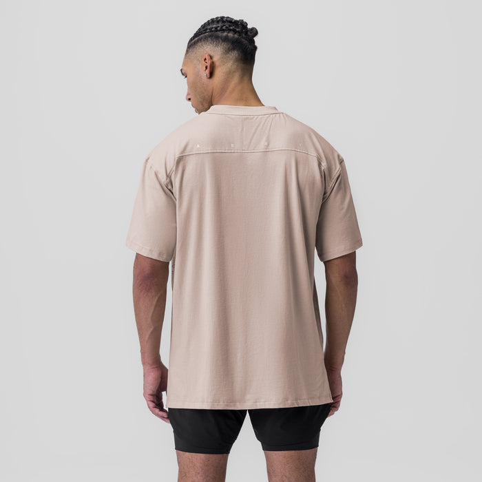Supima® Oversized Tee in chai, back view on model
