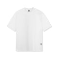 flatlay of white Supima® Oversized Tee with small logo detail on lower right, front view