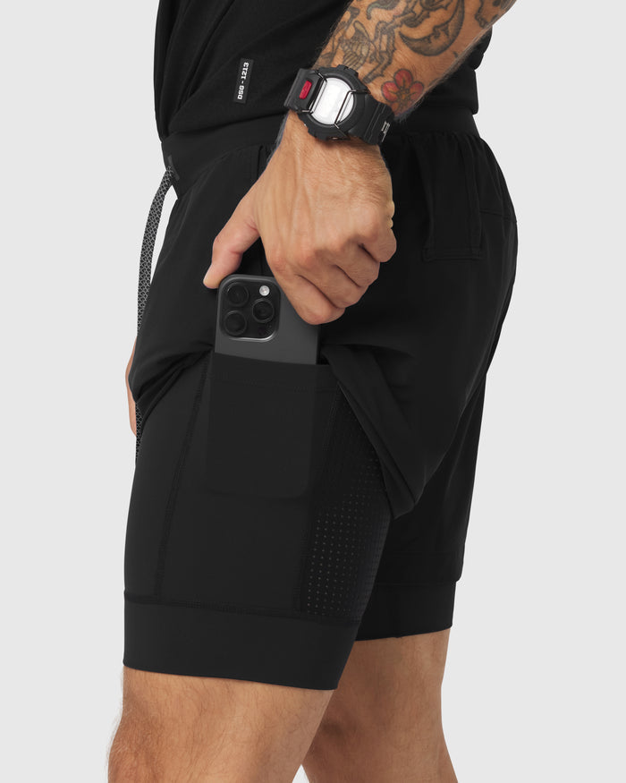 0865. Tetra-Lite® 5" Liner Short - Black "Blade"/Black