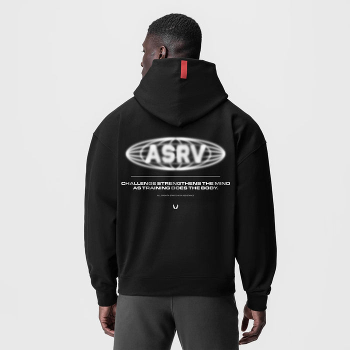 Tech-Terry™ Zip Pocket Hoodie in black worn by model, back view