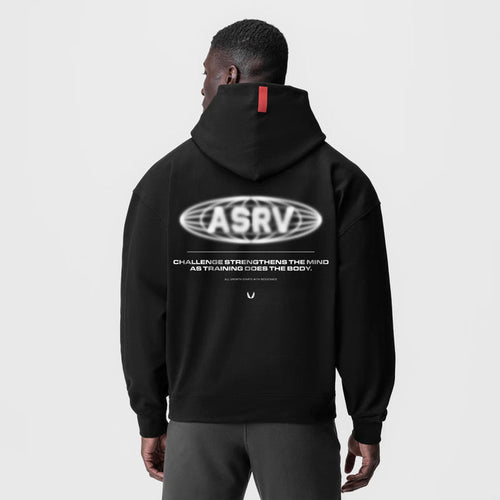 Tech-Terry™ Zip Pocket Hoodie in black worn by model, back view