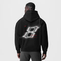 Tech-Terry Zip Pocket Hoodie in black worn by model, back view