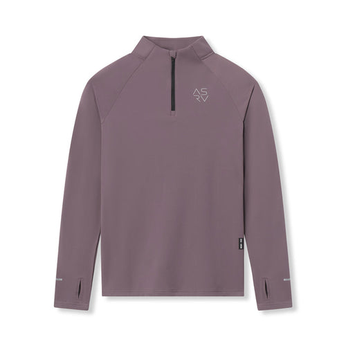 flatlay Thermal Training Quarter Zip in mauve/moonscape, front view