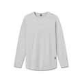 Flatlay of AeroSilver Training Long Sleeve in slate grey with Space Bracket design, front view