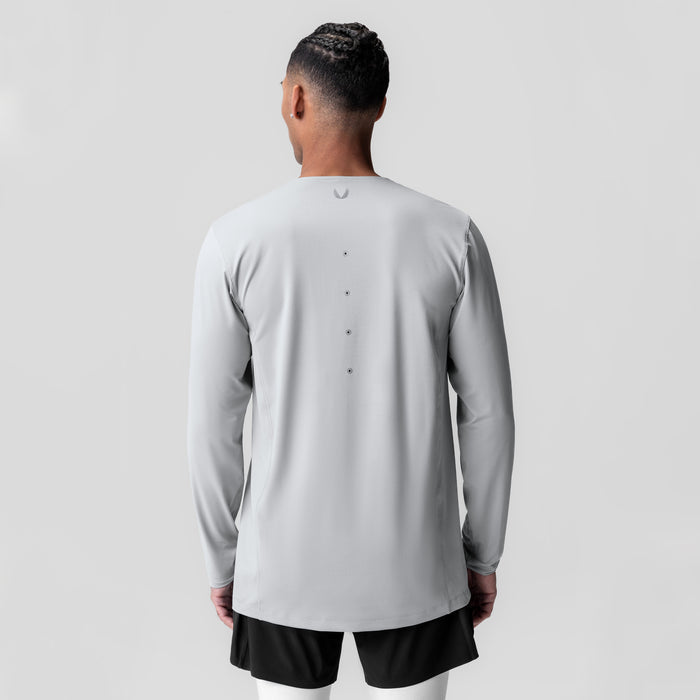 AeroSilver Training Long Sleeve in slate grey worn by model, back view