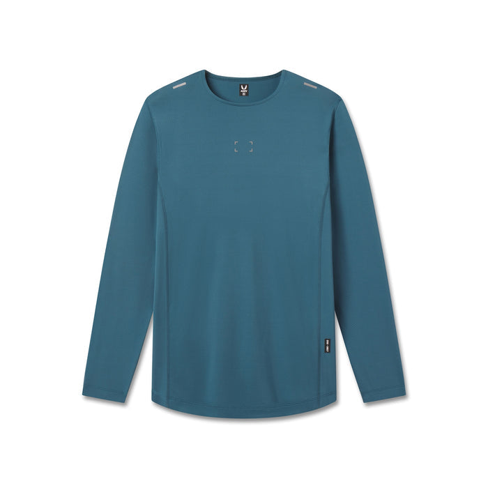 flatlay AeroSilver Training Long Sleeve in storm blue, front view