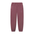 flatlay Tech Essential Sweats joggers in faded crimson, front view