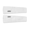 flatlay of ASRV Body-Mapped Arm Sleeves in white, pair view