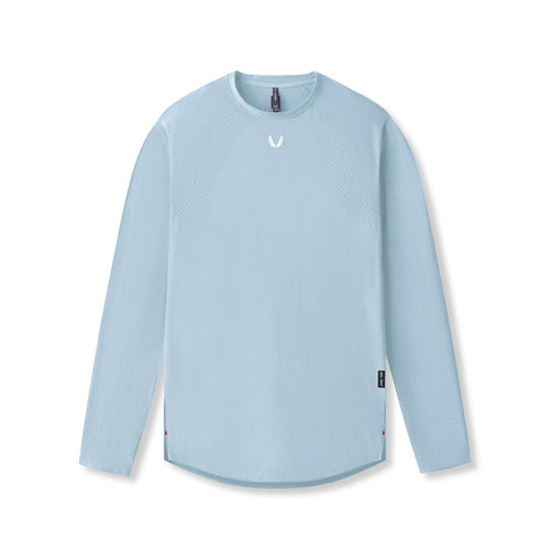 flatlay Laser-Vent Established Long Sleeve in light sky, front view