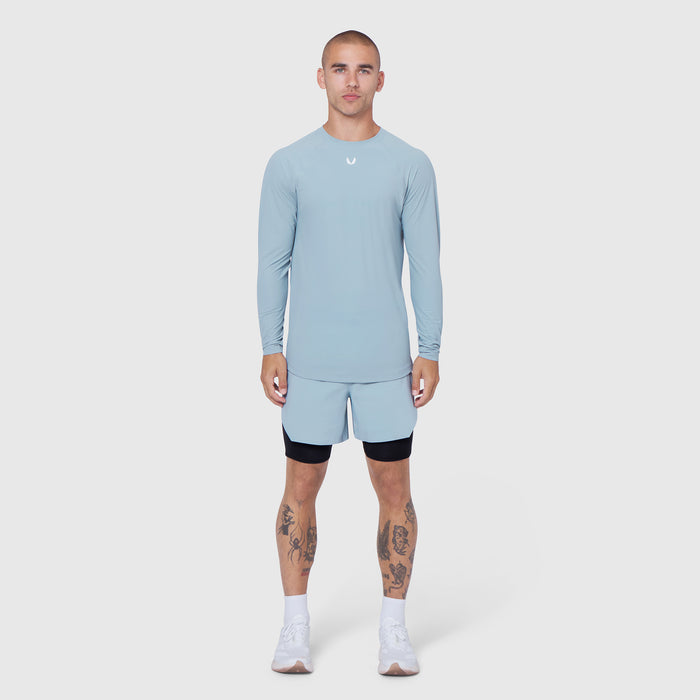 Laser-Vent™ Established Long Sleeve in light sky worn by male model, front view