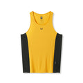 flatlay Laser-Vent™ Singlet Tank in amber and black, front view