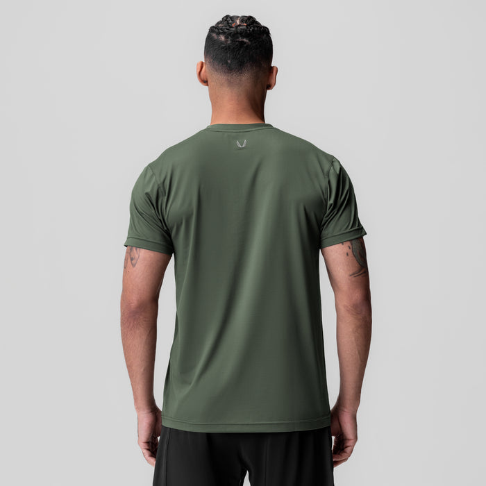 AeroSilver® Essential Tee in olive worn by model, back view