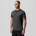 AeroSilver Essential Tee in Space Grey worn by model, front view