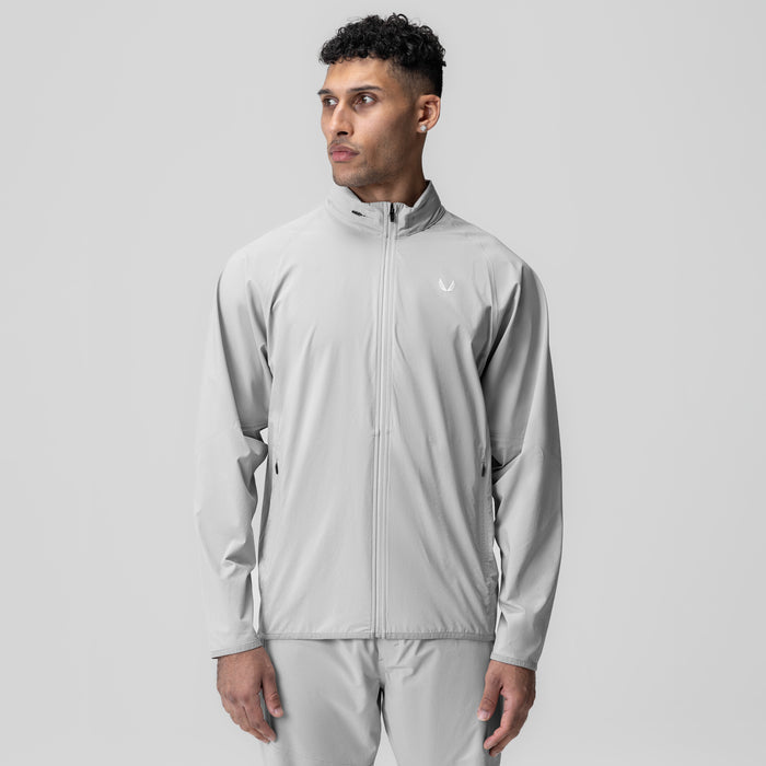 Aerotex Weather-Ready Bonded Windbreaker in slate grey, front view on model