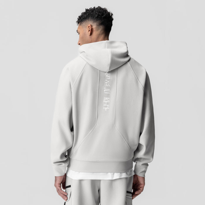 Deltapeak Oversized Hoodie in light grey, back view on model