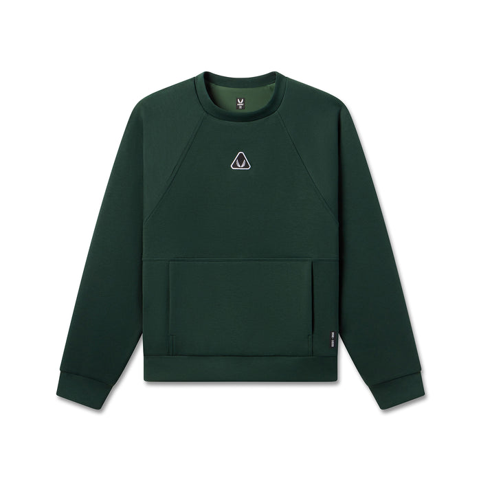 flatlay Dri-Core™ Oversized Crewneck in forest green, front view
