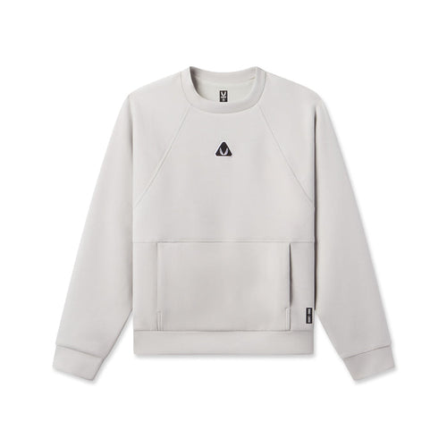 Flatlay of ASRV 1020 Dri-Core™ oversized crewneck sweatshirt in light grey, front view