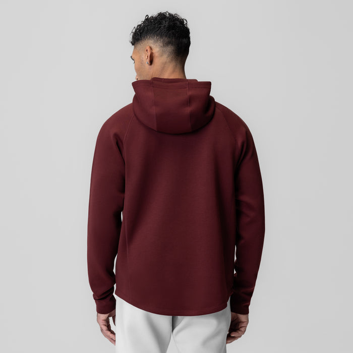 Dri-Core™ Zip Hoodie in Crimson, back view on model