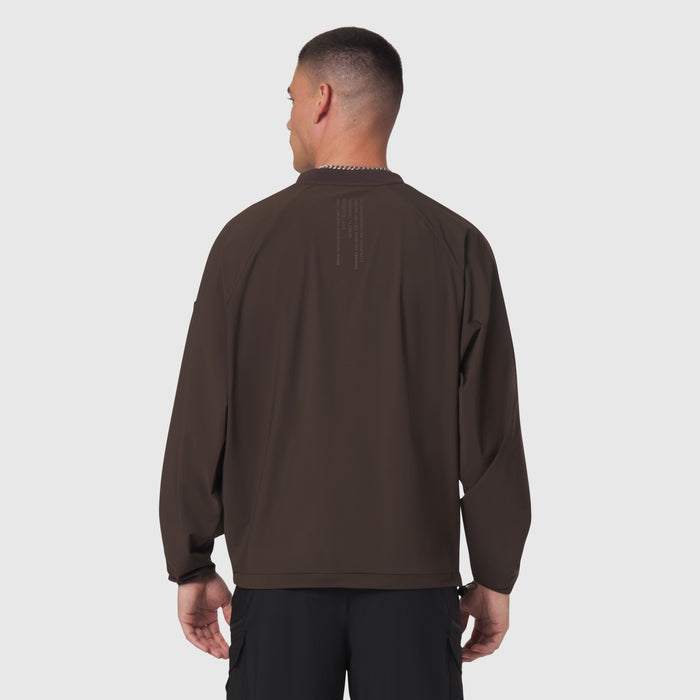 Tetra-Lite® Blade Collar Zip Jacket in Dark Earth, back view on model