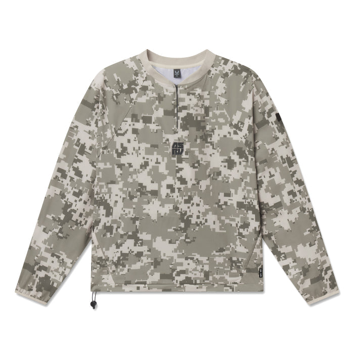 Flatlay of Tetra-Lite® Blade Collar Zip Jacket in digital camo, front view