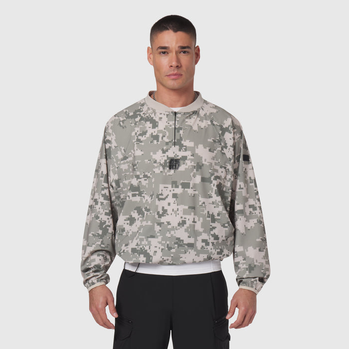 Tetra-Lite® Blade Collar Zip Jacket in digital camo, worn by model, front view