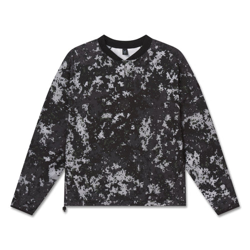 flatlay Tetra-Lite Blade Collar Zip Jacket in black pixel camo, front view