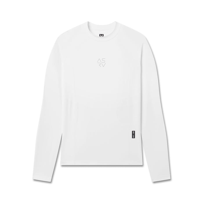 flatlay LYCRA® ADAPTIV Baselayer Longsleeve in white, front view