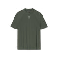 Flatlay of Laser-Vent™ Training Tee in olive green, front view