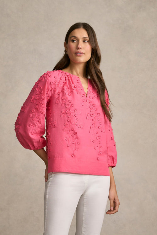3D Texture Blouse - Hot Pink