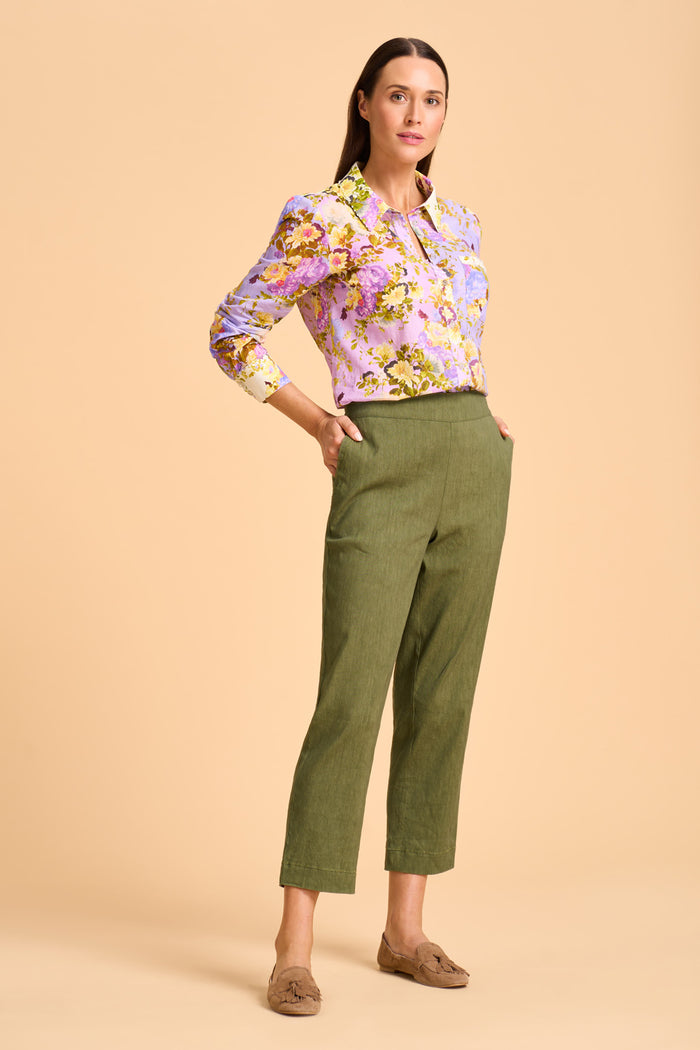 Ankle Length Tapered Pant - Olive