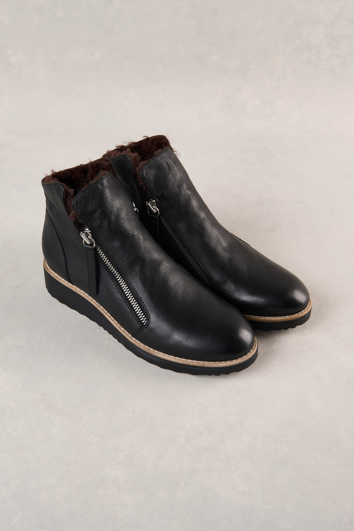 Anais Double Zip Boot - Black