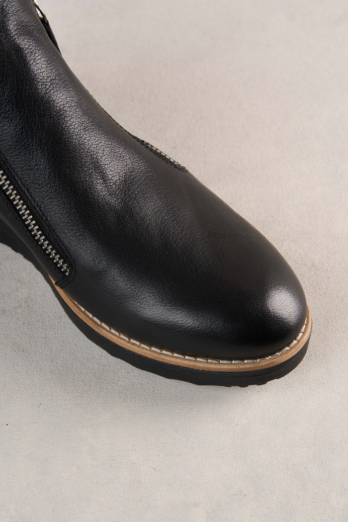 Anais Double Zip Boot - Black