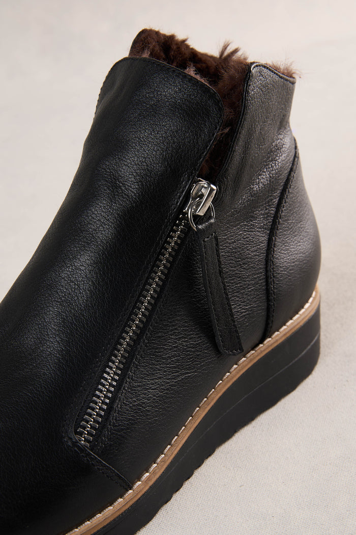 Anais Double Zip Boot - Black