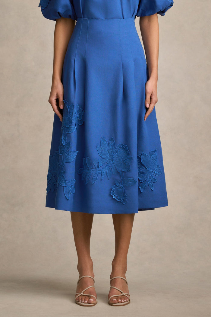 Appliqué Detail Skirt - Cobalt