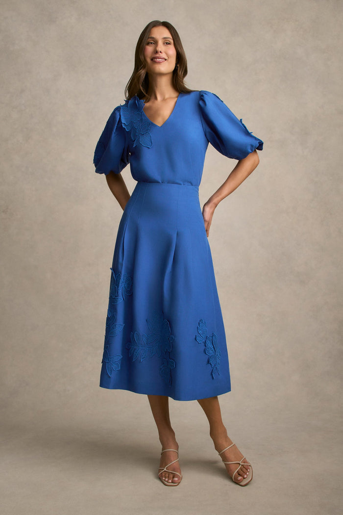 Appliqué Detail Skirt - Cobalt