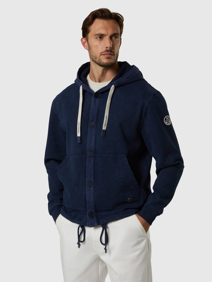 1 | Navy blue | hooded-w/buttons-sweatshirt-691529