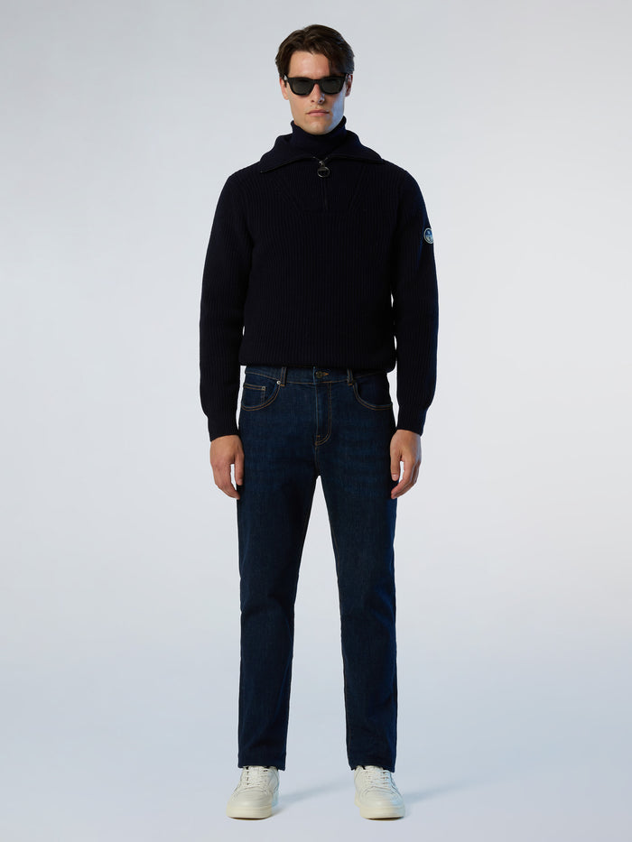 5 | Navy blue | half-zip-5gg-knitwear-699202