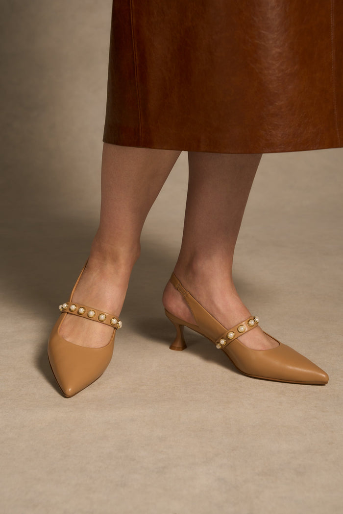 Audrey Kitten Heel - Tan