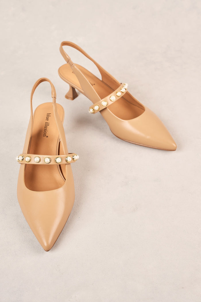 Audrey Kitten Heel - Tan