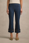 Bengajean® Button Capri - Mid Indigo Wash