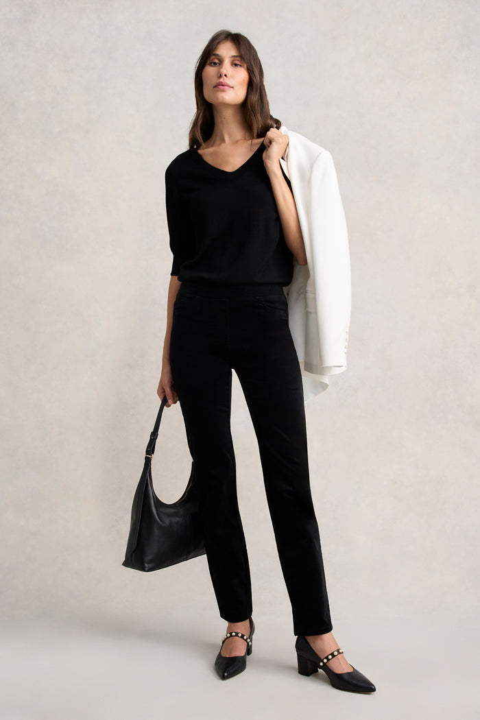 BENGAJEAN VELVET STRAIGHT LEG - BLACK