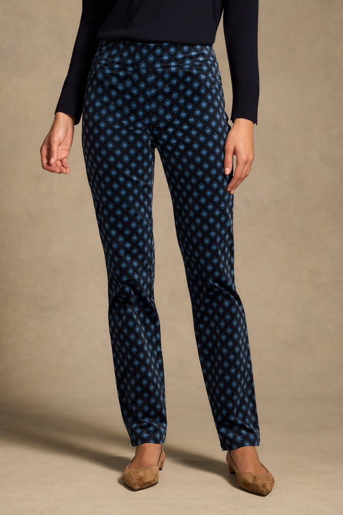 Bengajean® Velvet Straight Leg - Navy Reverie Print.