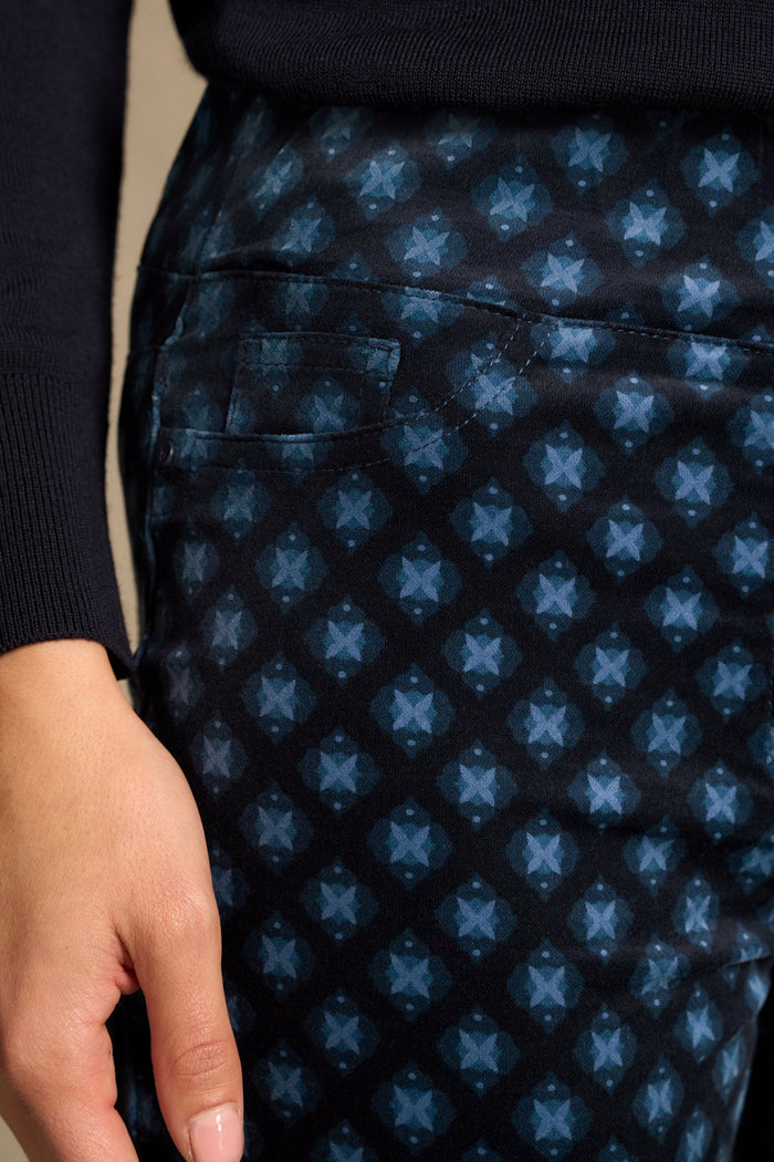 Bengajean® Velvet Straight Leg - Navy Reverie Print.