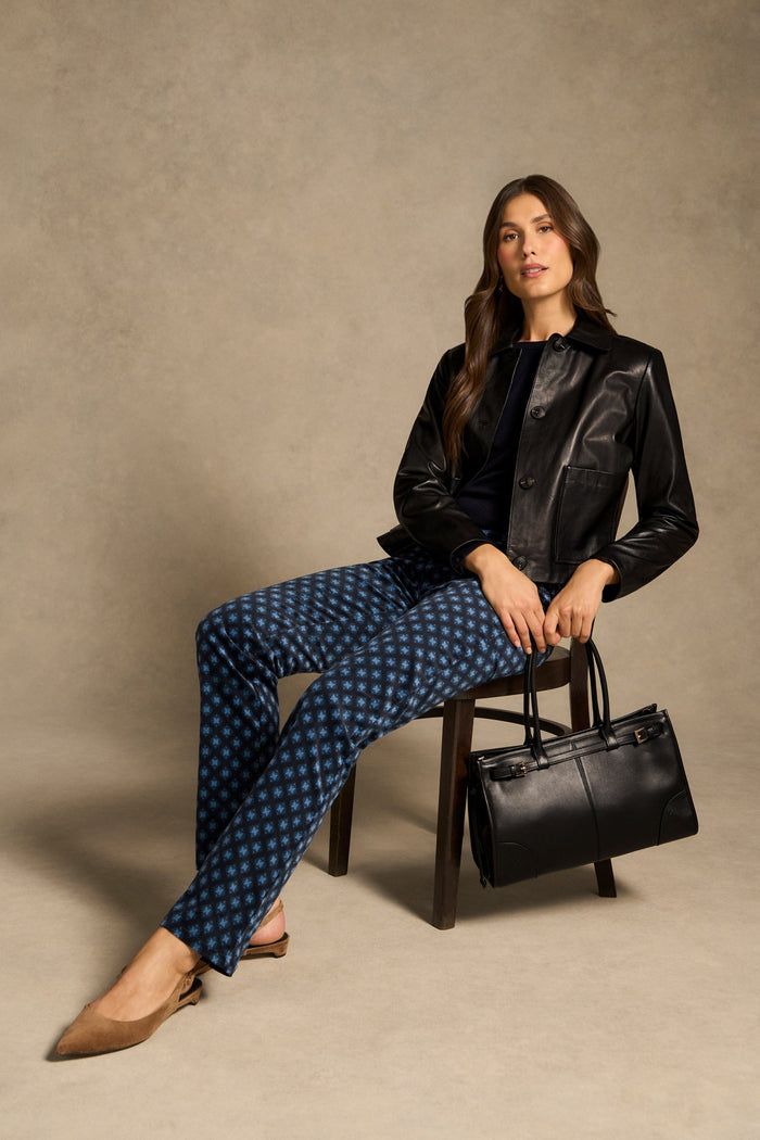 Bengajean® Velvet Straight Leg - Navy Reverie Print.