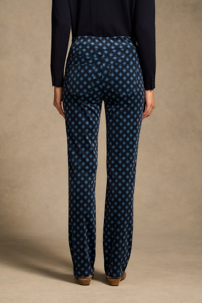 Bengajean® Velvet Straight Leg - Navy Reverie Print.