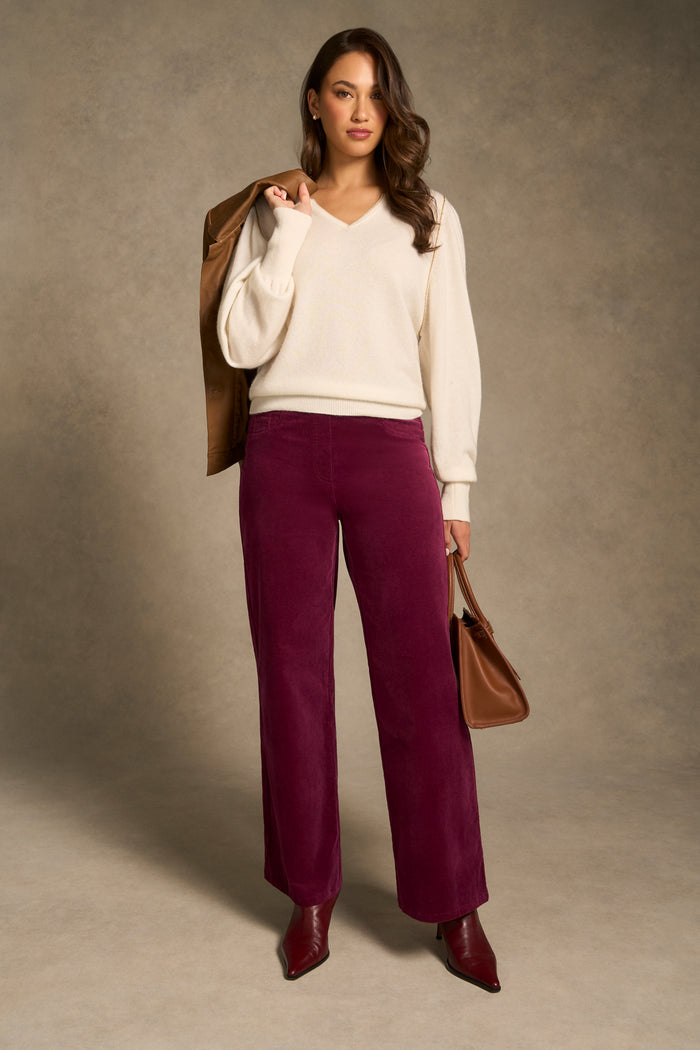 Bengajean® Wide Leg Velvet - Plum