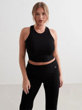 Black Ease Ribbed Tank Top