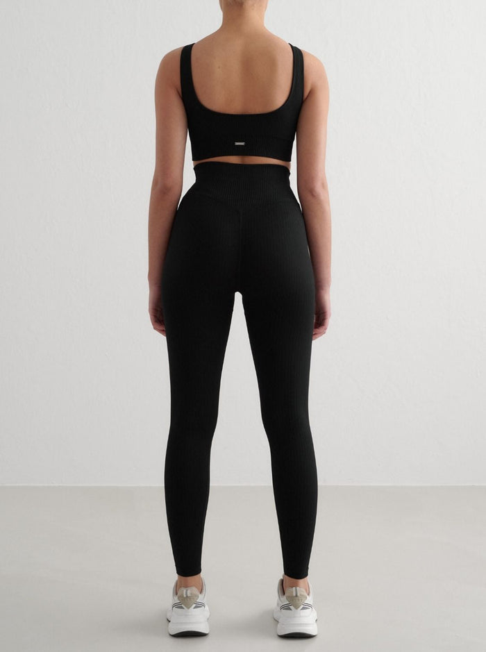 Black Ribbed Seamless Bra