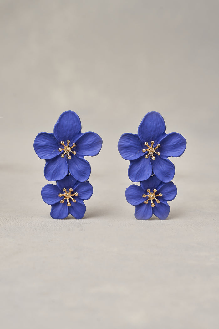 Blue Floral Earrings